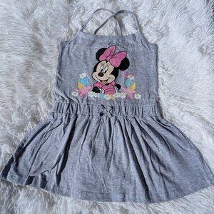 Grey Minnie Mouse Summer Dress – Girls Casual Disney Outfit 3T, 4T ,5T 7/8